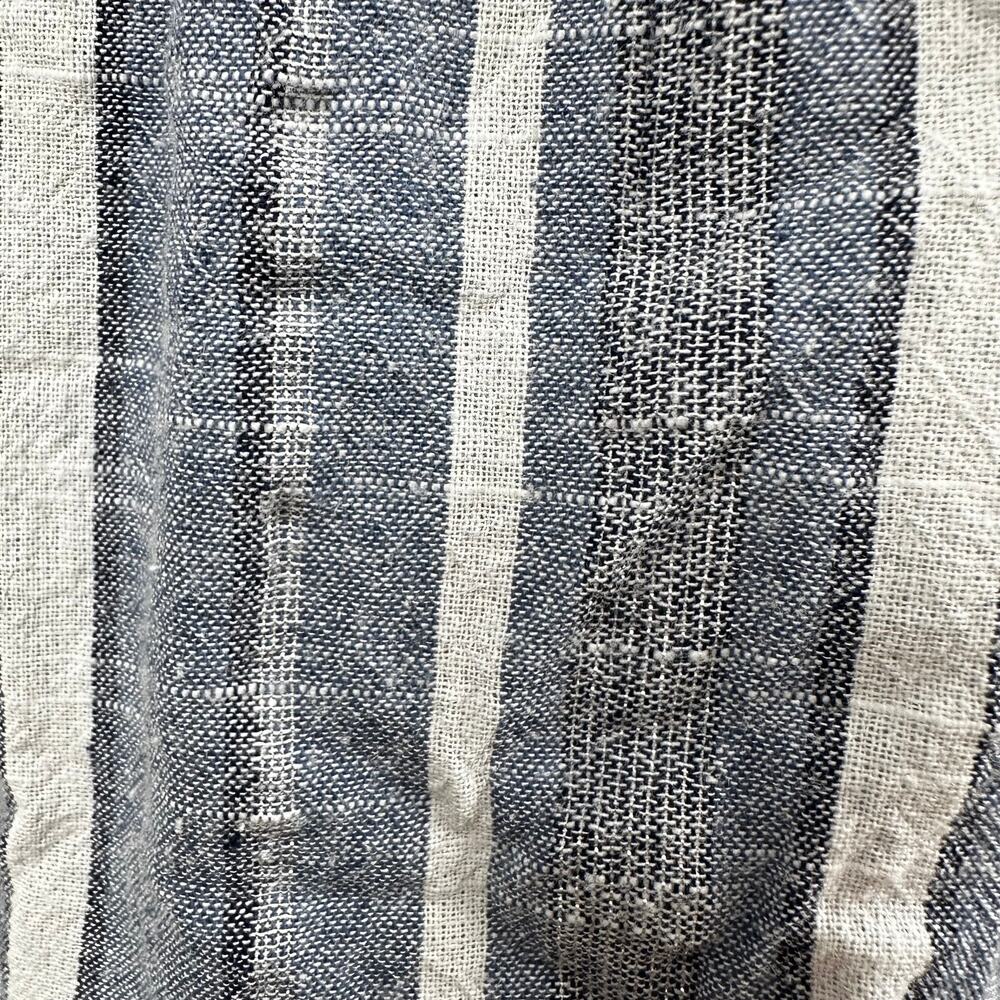 Mlle Gabrielle Shirt Dress Elastic Drawstring Waist Cotton Metallic Blue 3X - Picture 6 of 10